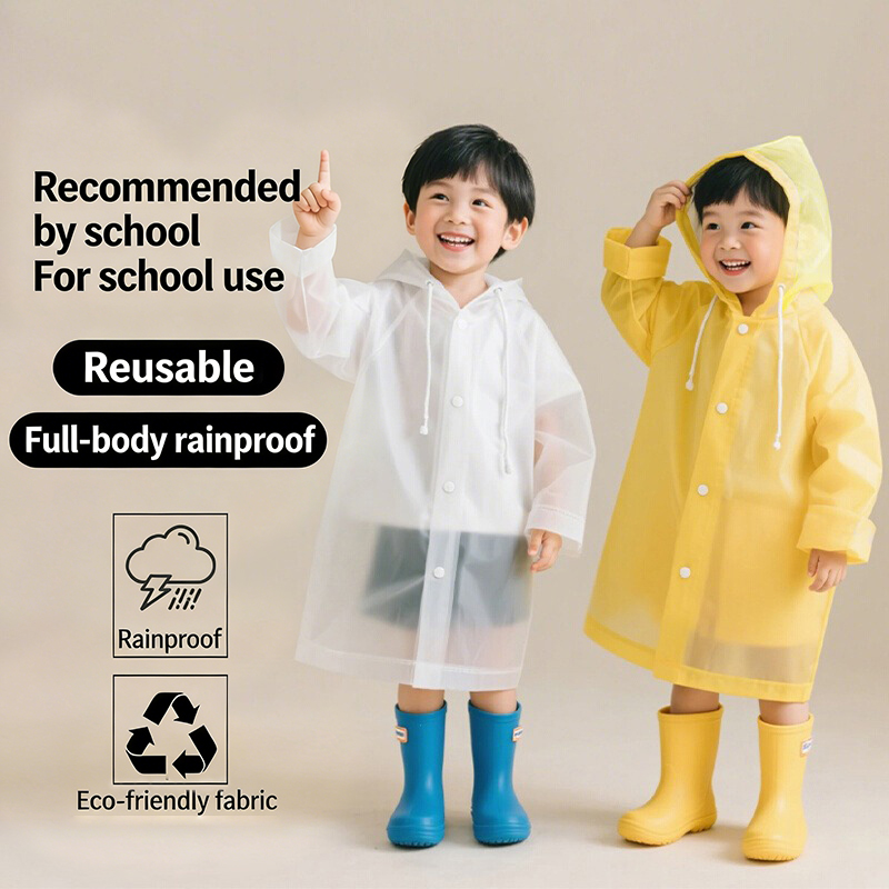 Camping Rain Poncho - معطف مطر للأطفال يستخدم لمرة واحدة،