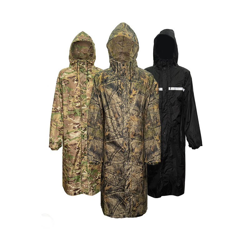 Camping Rain Poncho - معطف واق من المطر طويل التمويه