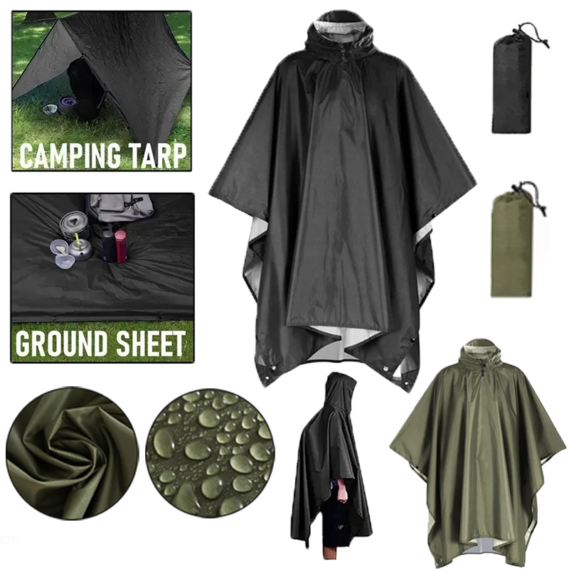 Camping Rain Poncho - في الهواء الطلق 3 في 1