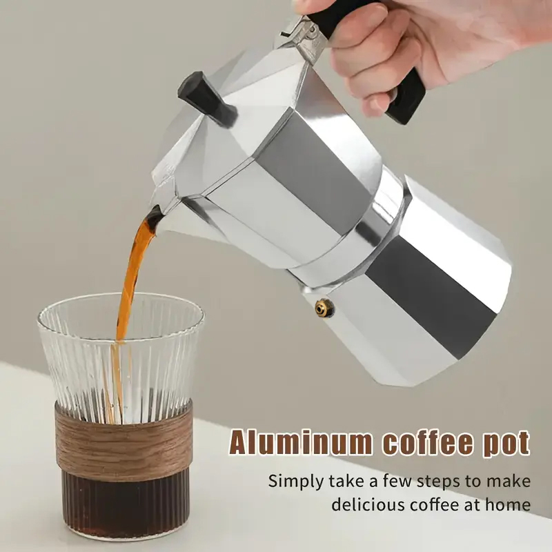 Outdoor Camping Items - وعاء موكا كلاسيكي من الألومنيوم سعة