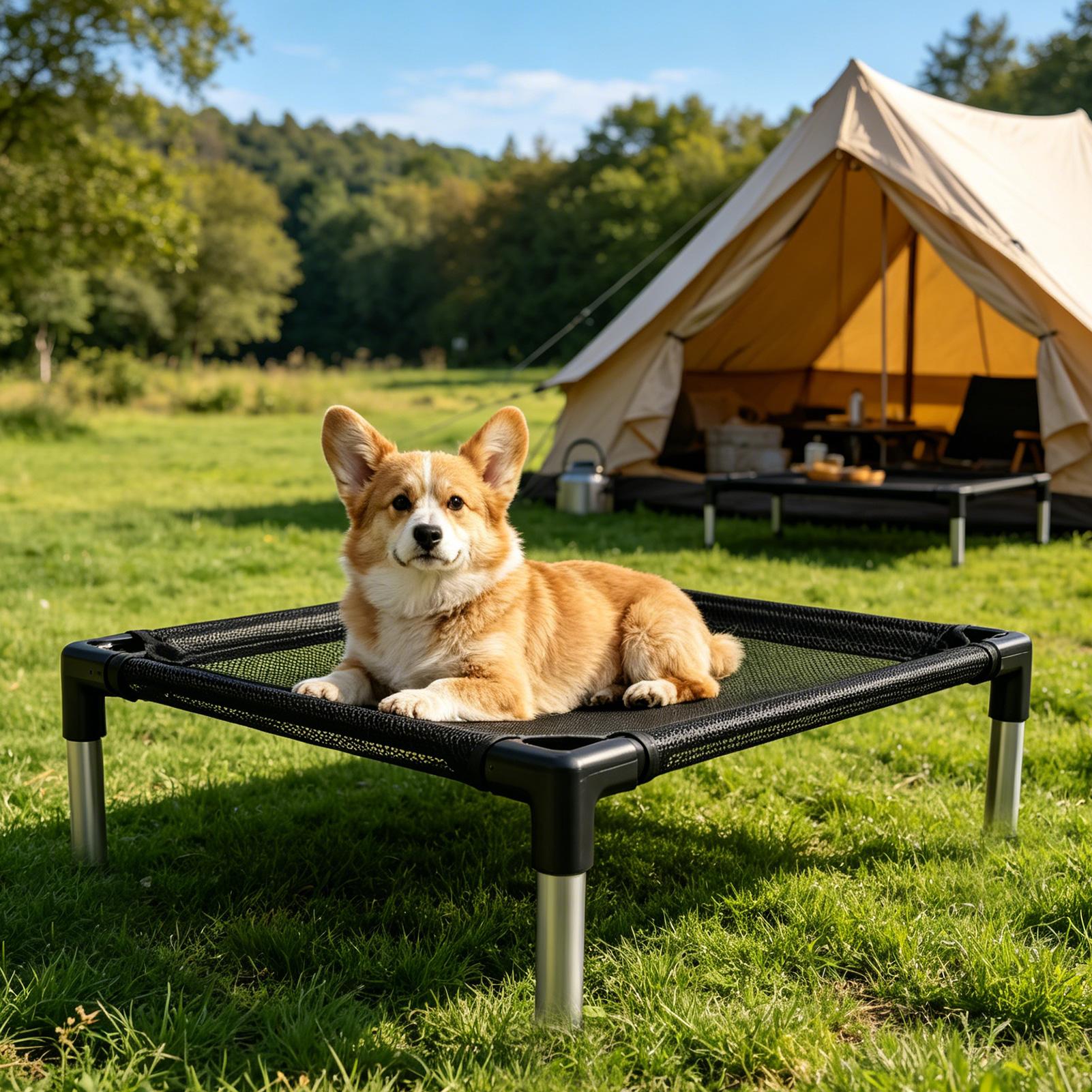 Outdoor Camping Cot - سرير كلاب مرتفع قابل للغسل مع