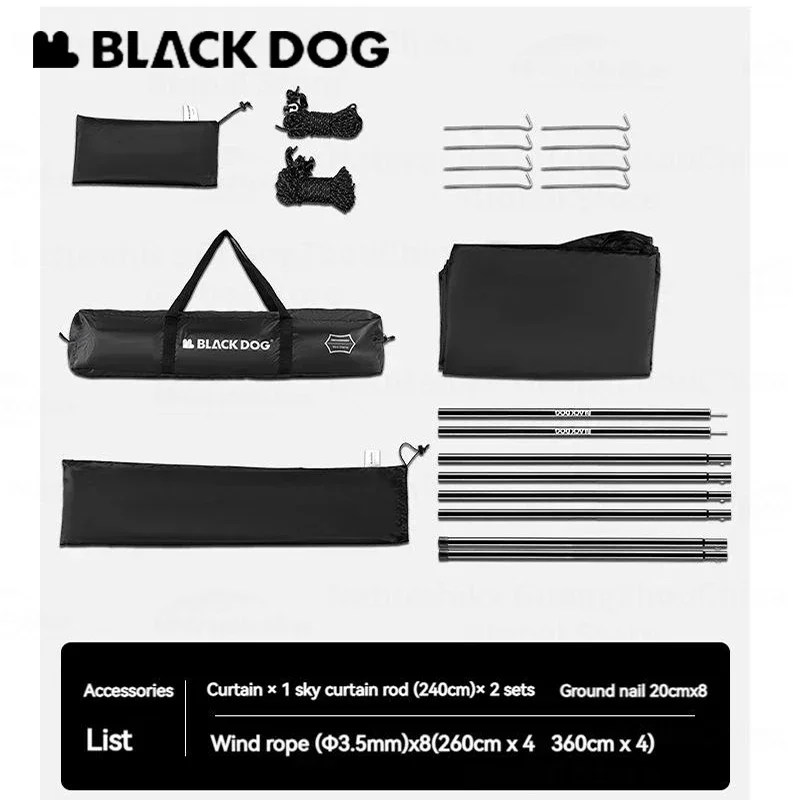 BLACKDOG 5.5x2.9M خيمة مظلة كب - مراجعة Outdoor Camping Dog Fence وسعره