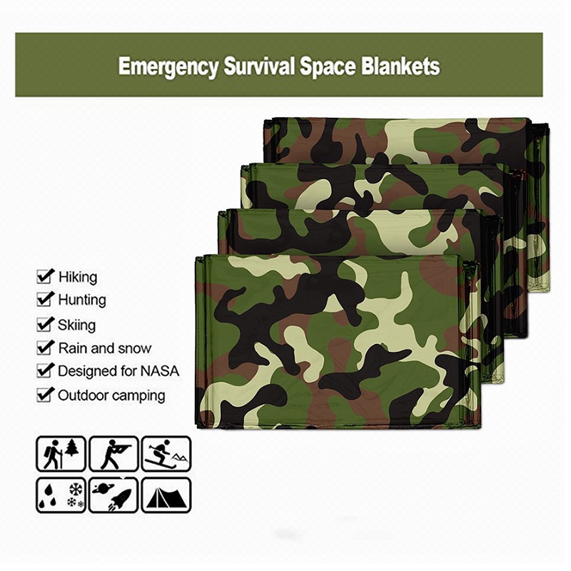 1 قطعة بطانية حرارية للطوارئ ل - مراجعة Camping Rain Poncho وسعره