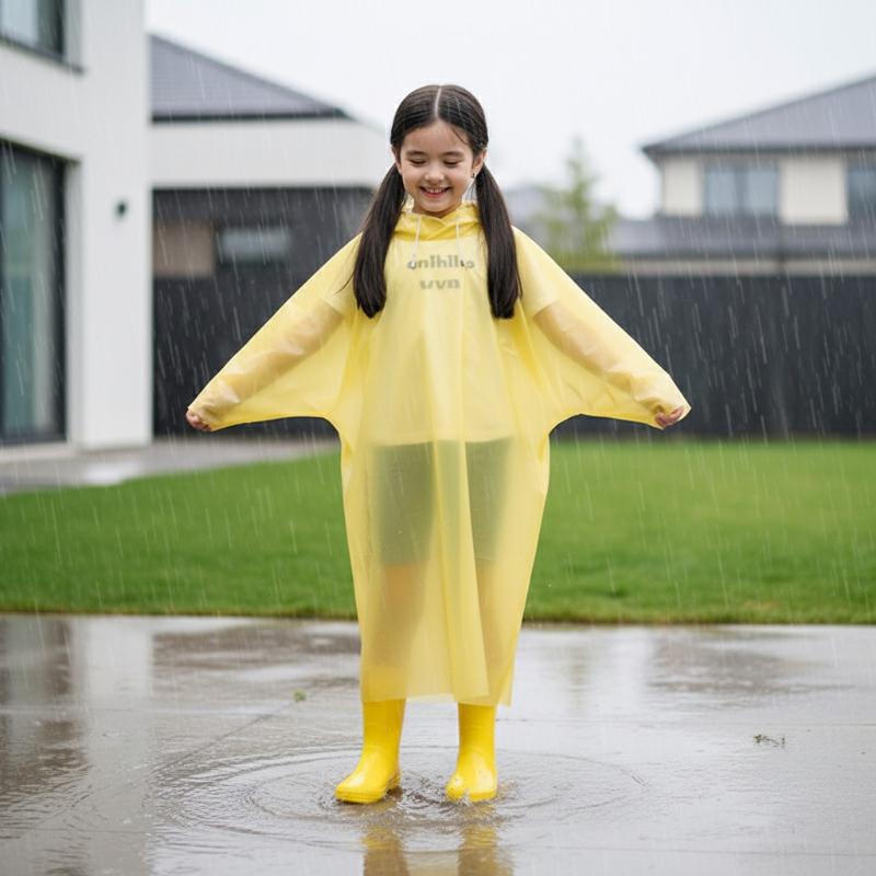 معطف مطر للأطفال يستخدم لمرة و - مراجعة Camping Rain Poncho وسعره