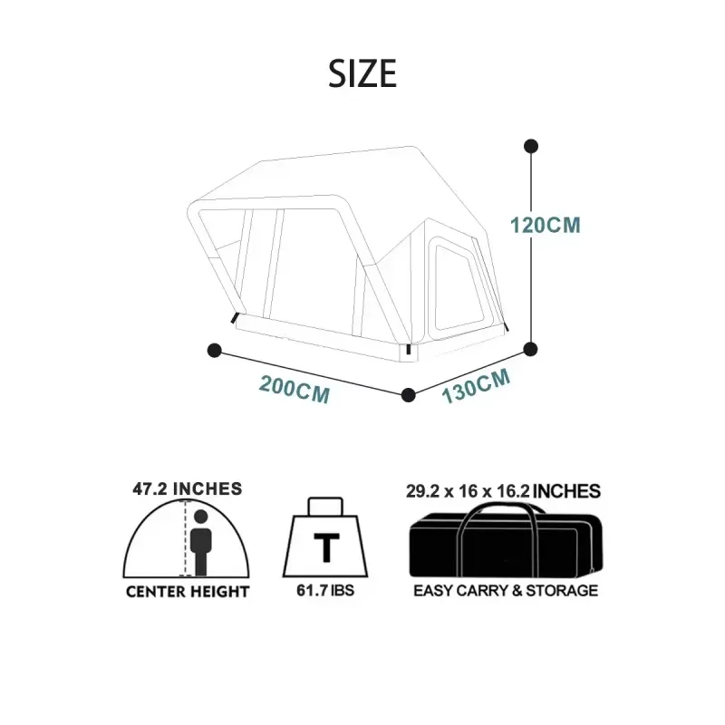 خيمة سقف قابلة للنفخ للاستخدام - مراجعة Outdoor Camping Inflatable Tent وسعره