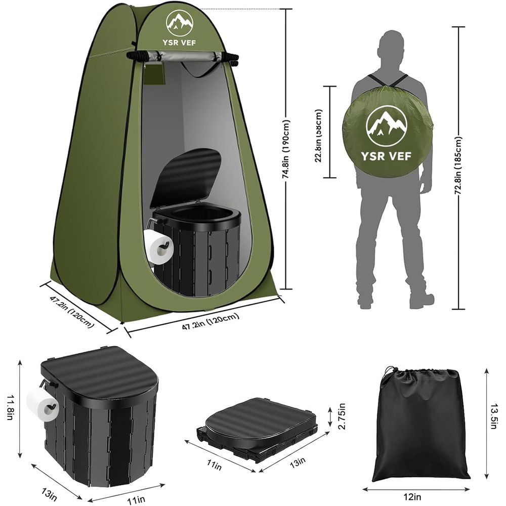 طقم مرحاض متنقل، مرحاض للتخييم - مراجعة Outdoor Camp وسعره