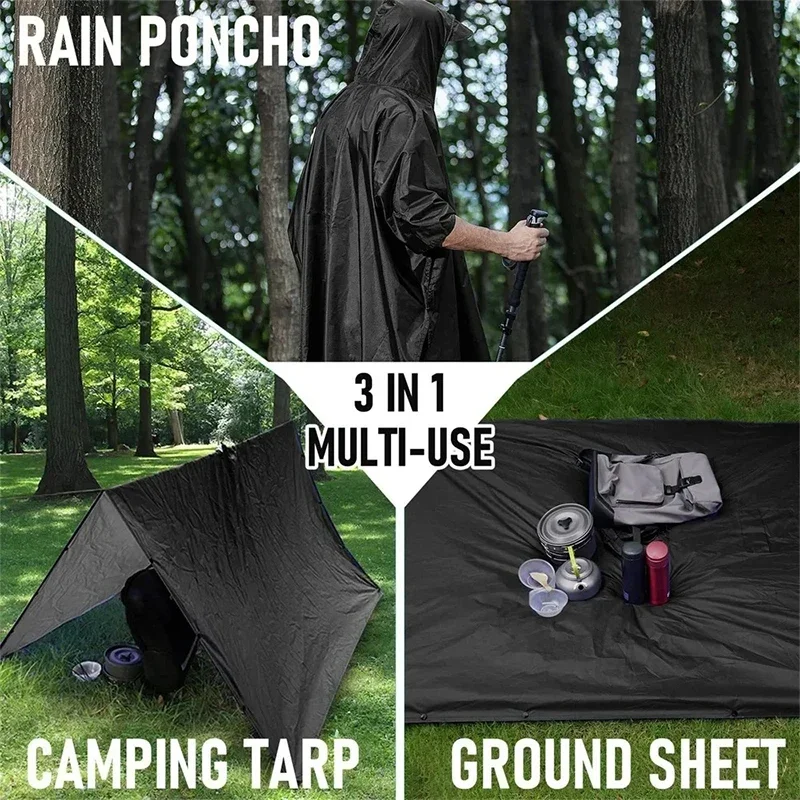 في الهواء الطلق 3 في 1 معطف وا - مراجعة Camping Rain Poncho وسعره