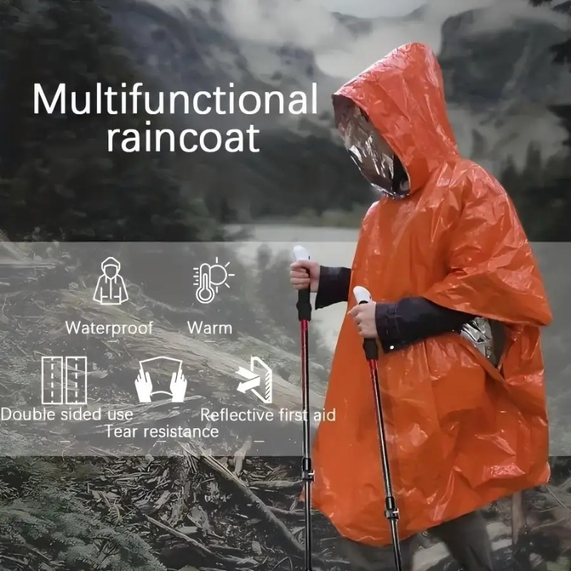 معطف واقٍ من المطر متعدد الوظا - مراجعة Camping Rain Poncho وسعره
