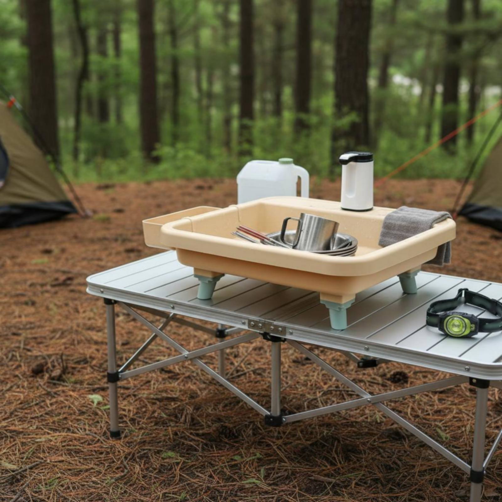 محطة غسيل يدوية محمولة بزر واح - مراجعة Outdoor Camp وسعره