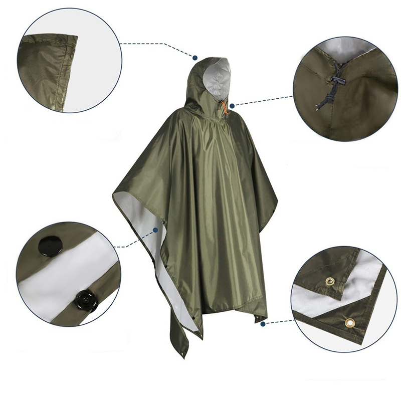 معطف مطر شديد التحمل للبالغين  - مراجعة Camping Rain Poncho وسعره