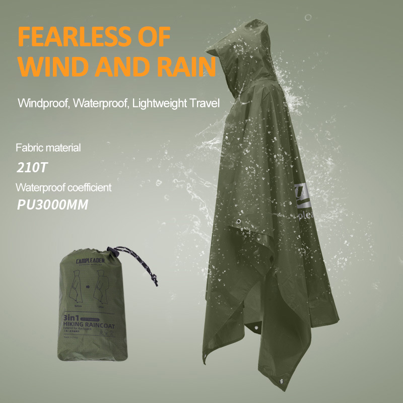 3 في 1 معطف واق من المطر في ال - مراجعة Camping Rain Poncho وسعره