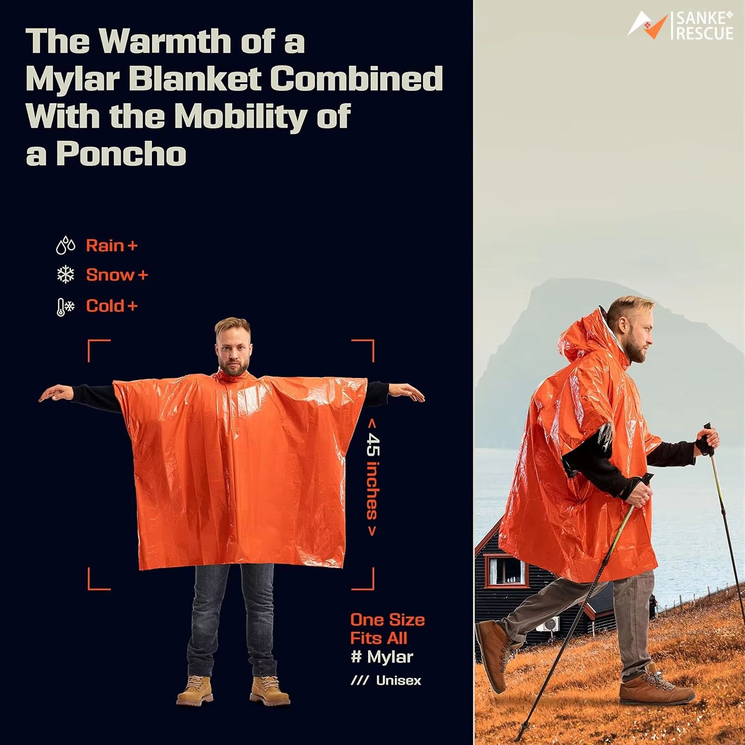 معطف طوارئ مقاوم للمطر، بطانية - مراجعة Camping Rain Poncho وسعره